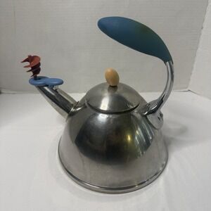 Vintage Michael Graves Whistling Tea Kettle Iconic Postmodern Art Dec Pop Signed